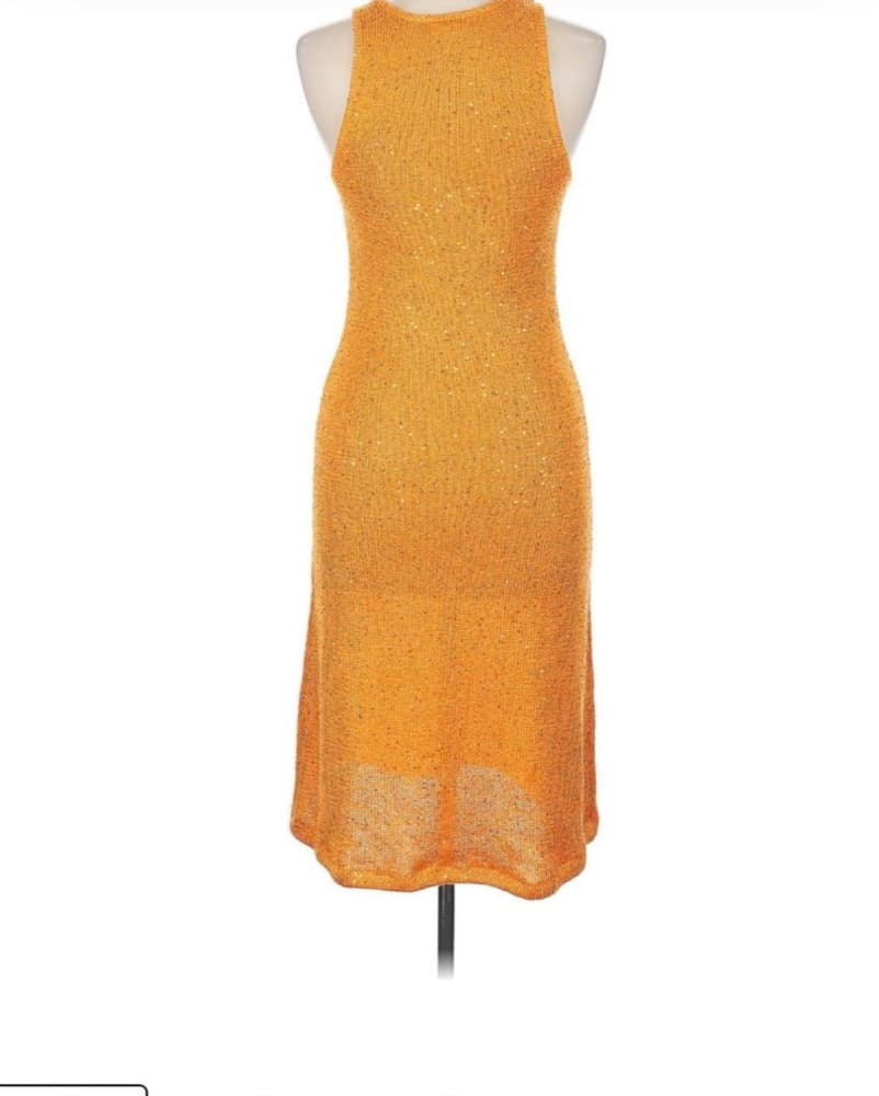 House Of Harlow Orange Knit Dress - Image 2