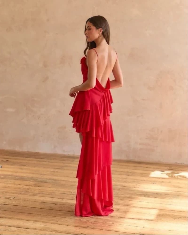 ALB Red Rose Petal Dress - Image 2