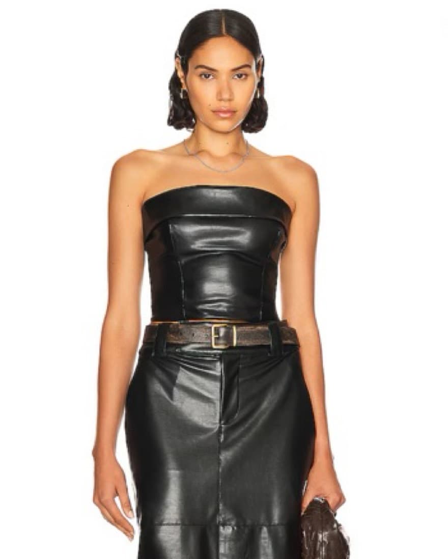 Helsa Faux Leather Skirt & Matching Top - Image 3