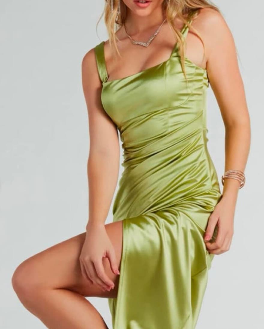 Green Silk Dress - Image 4