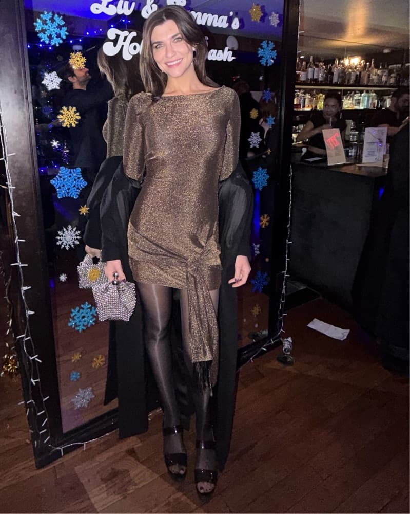 Bronze Disco Party Dress X Camille Rowe - Image 4