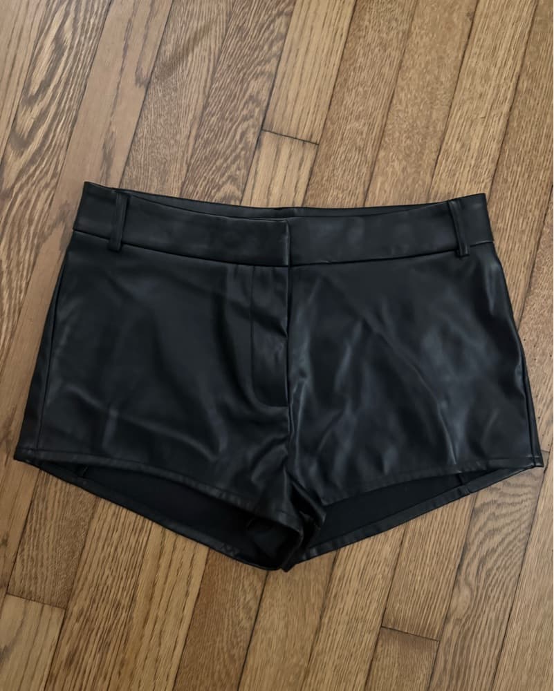 Black Leather Micro Short - Image 1