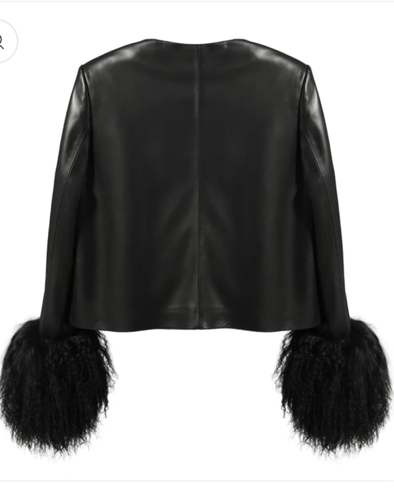 BLACK Susana Chow Shearling Leather Coat - Image 3