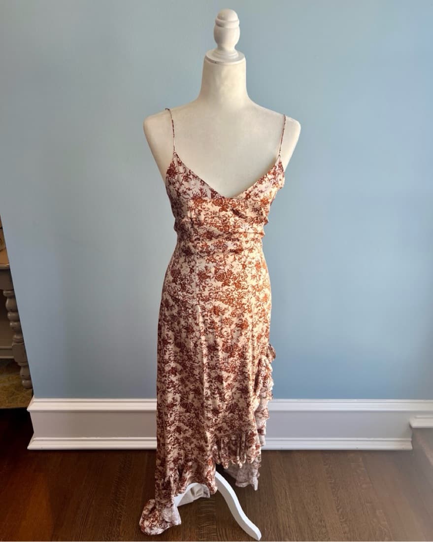 Caroline Constas Ruffle Slip Gown Small - Image 3