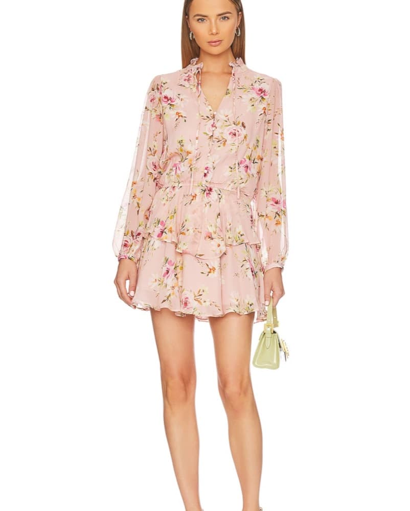 Floral Ruffle Mini Dress - Image 1