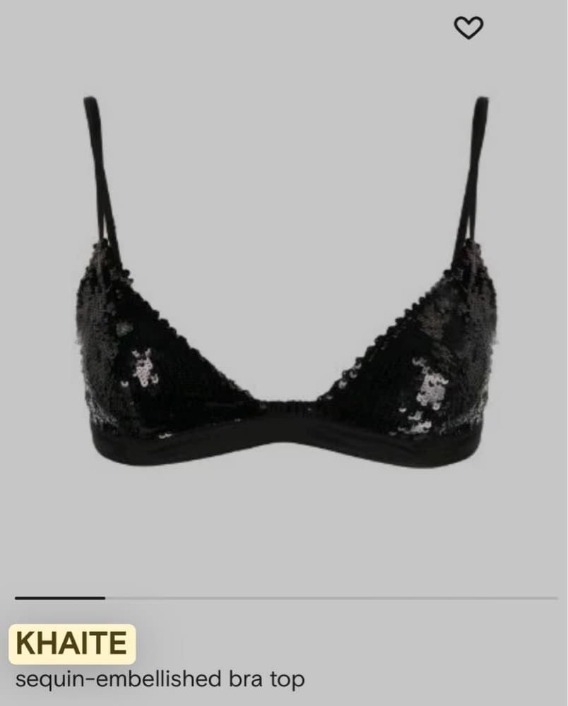 KHAITE Crop Top Sequin Bralette Bra - Image 3
