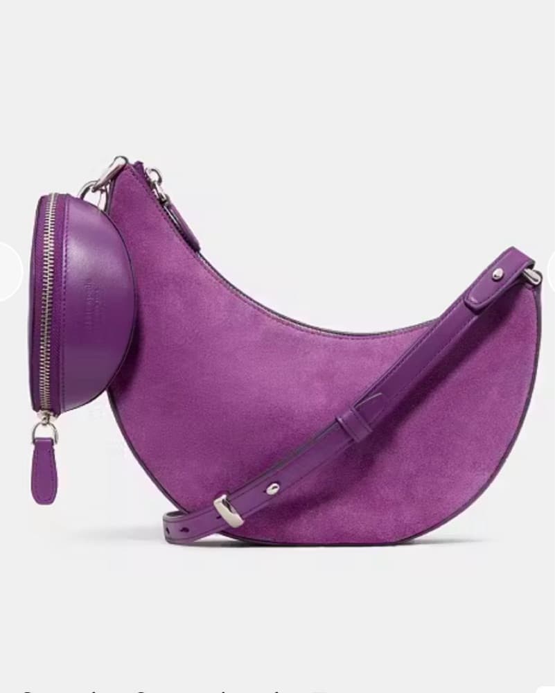 Duo Suede Crossbody Bag/ purple  - Image 3