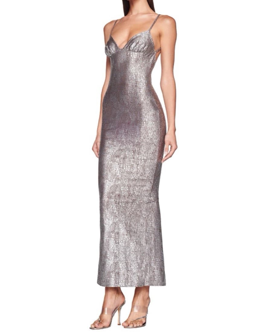 Ginny Dress In Silver Print - Image 3