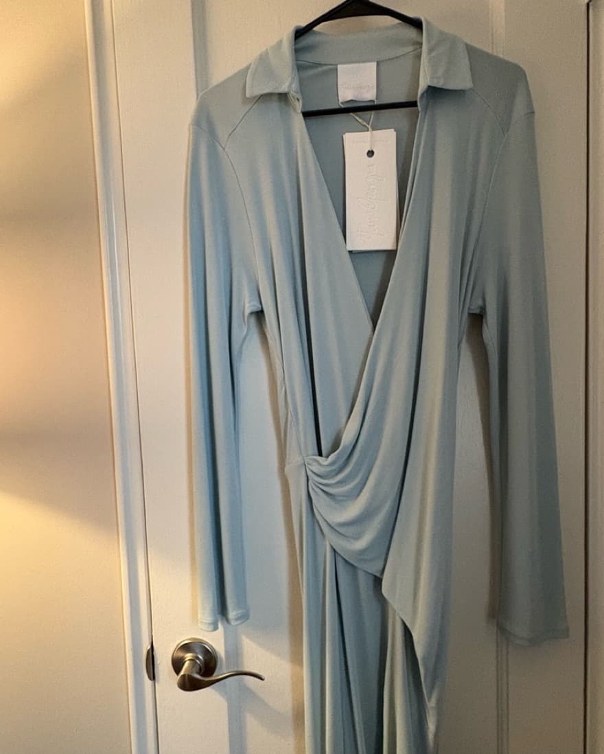 Wrap-Front Knit Shirt Dress - Image 6