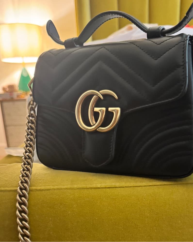 Quilted Gucci Marmont Chain Crossbody Bag - Image 2