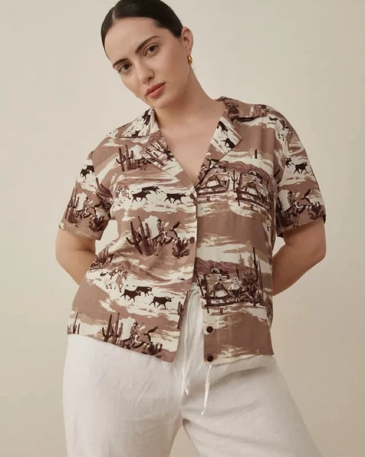Reformation Cuba Shirt in Ranchera - Image 1