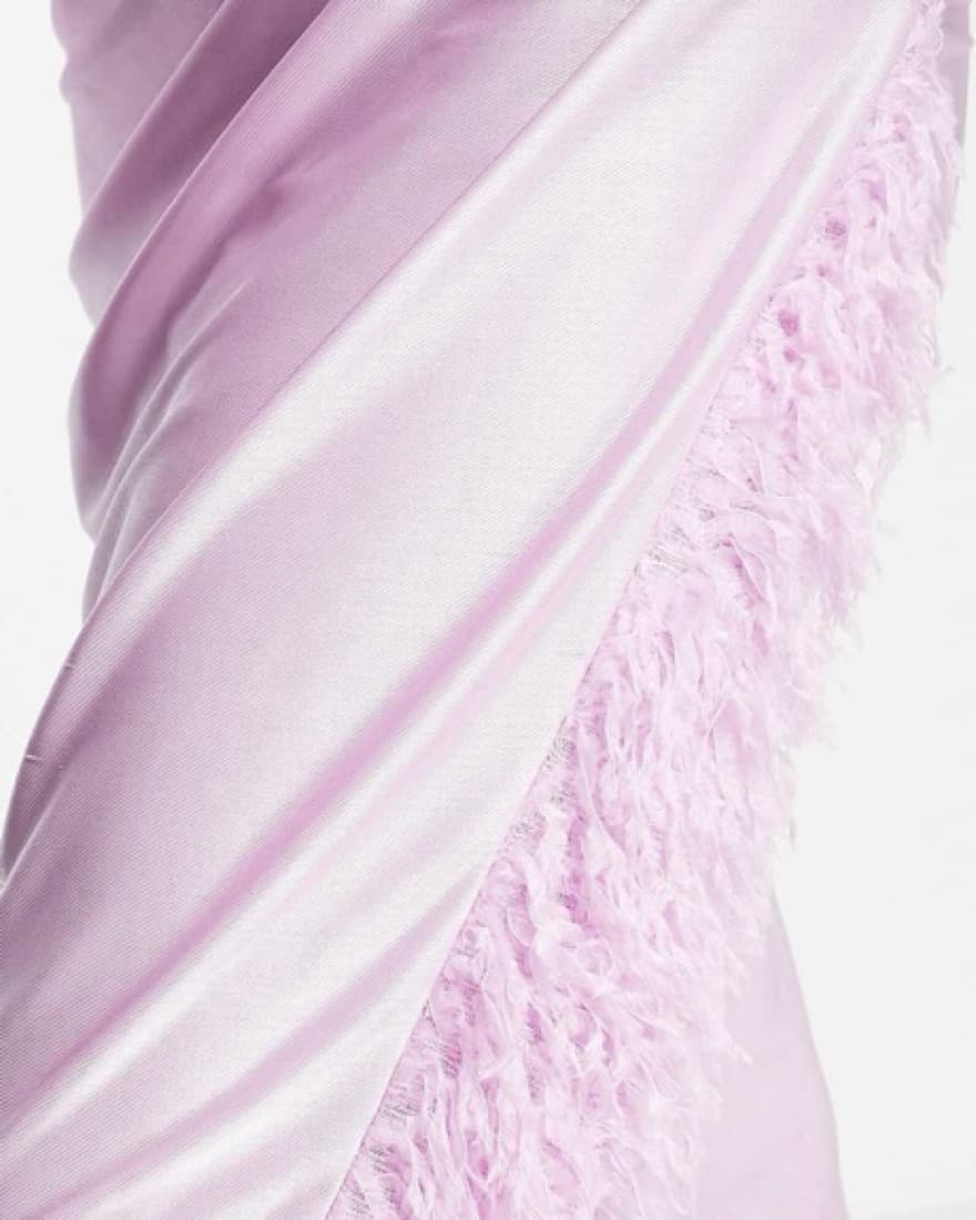 ASOS Design Faux Feather Wrap Maxi Dress - Image 3