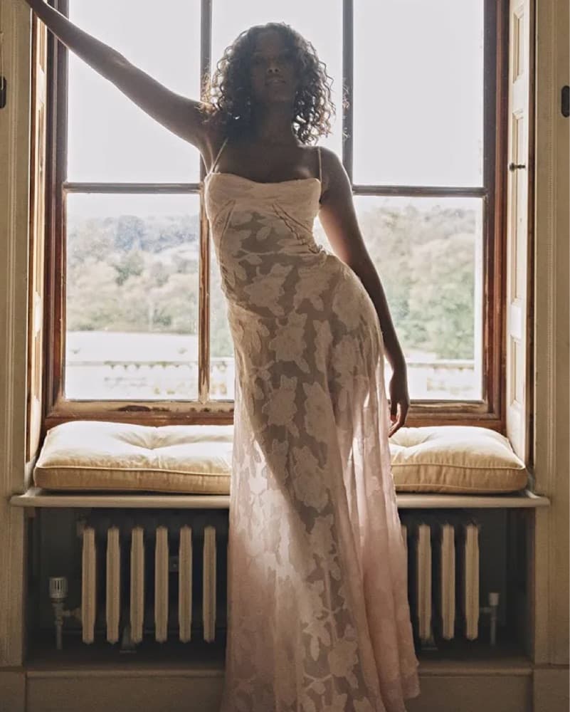 House Of CB Seren Floral Lace Back Maxi  - Image 2