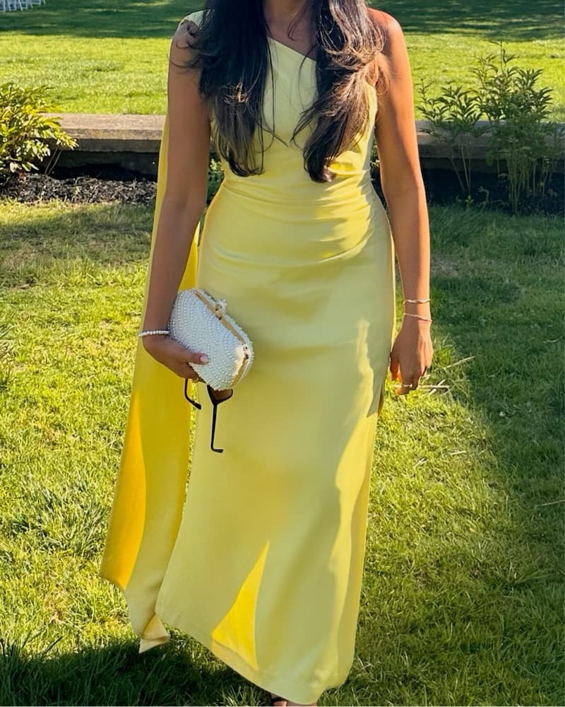Misha Yellow Midi Dress - Image 1