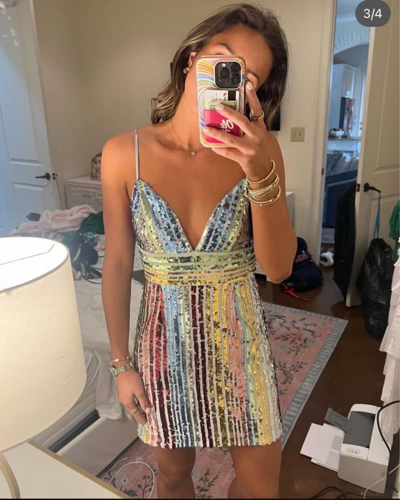 Saylor Rainbow Sequin Dress - Image 3