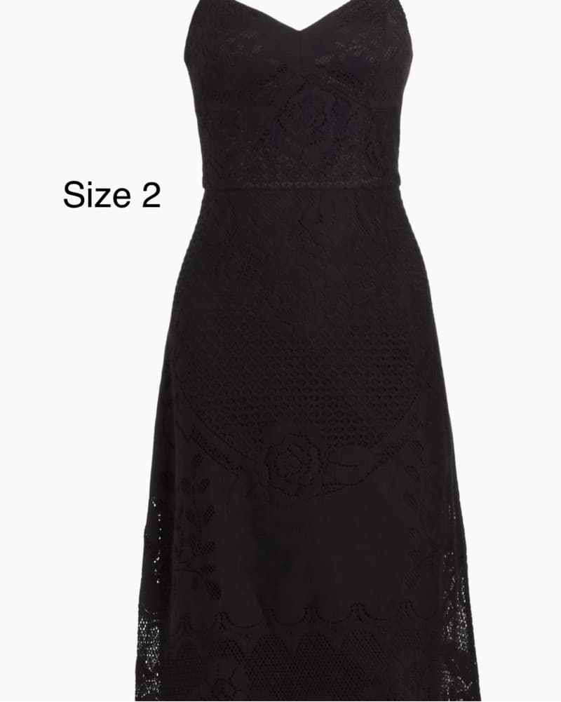 Elegant Black Lace Midi Dress - Image 1