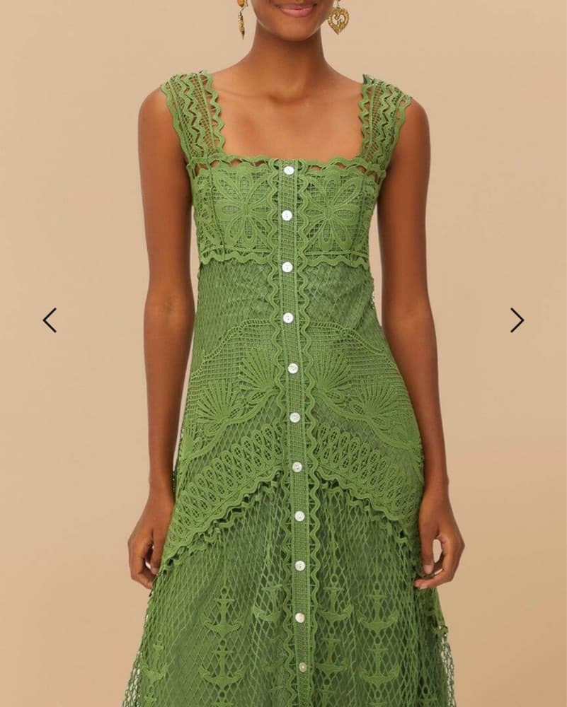 Farm Rio Green Nautical Guipure Dress - Image 2