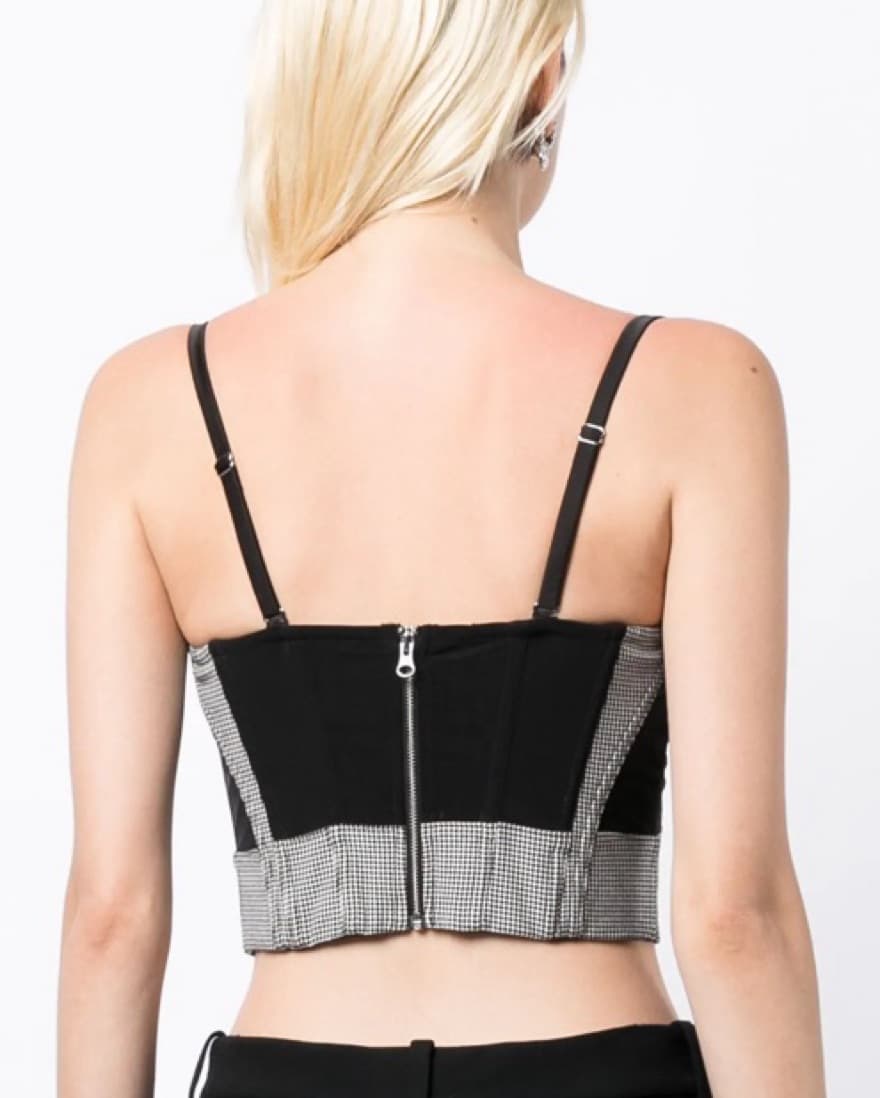 Fleur Du Mal Houndstooth Bustier Top - Image 3