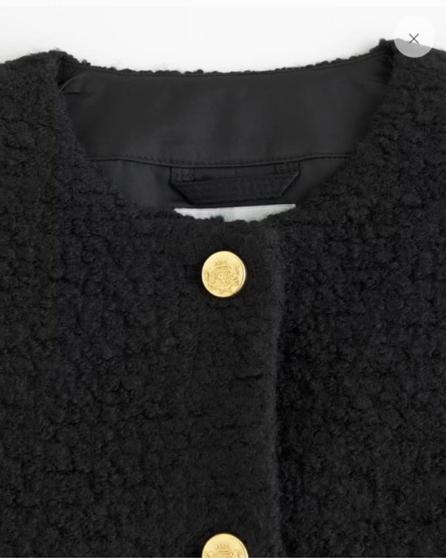 Black Tweed Boucle Jacket - Image 3