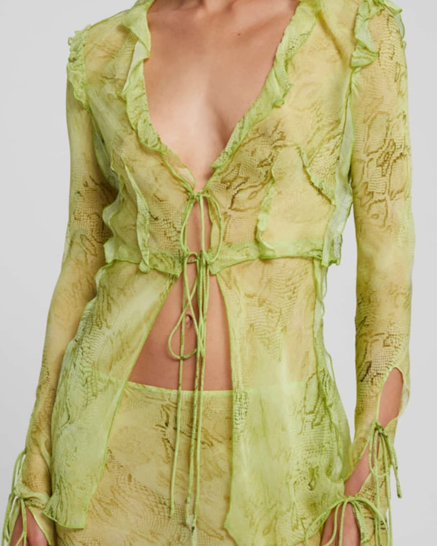 Rat & Boa Cobra Blouse Lime - Image 3