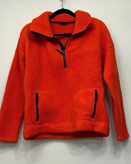 J. Crew Red Pullover Quarter Zip Fleece - Image 3
