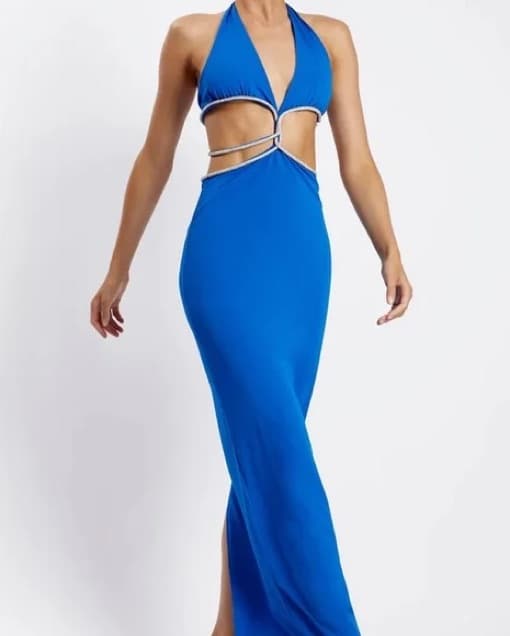 Blue Meshki Diamante Cut Out Maxi Dress - Image 6