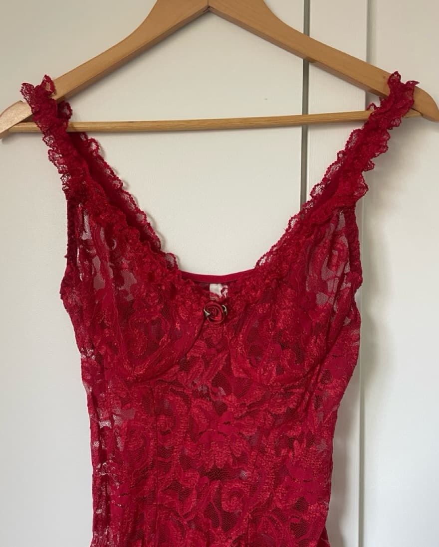 Sheer Lace Mini Dress - Image 2