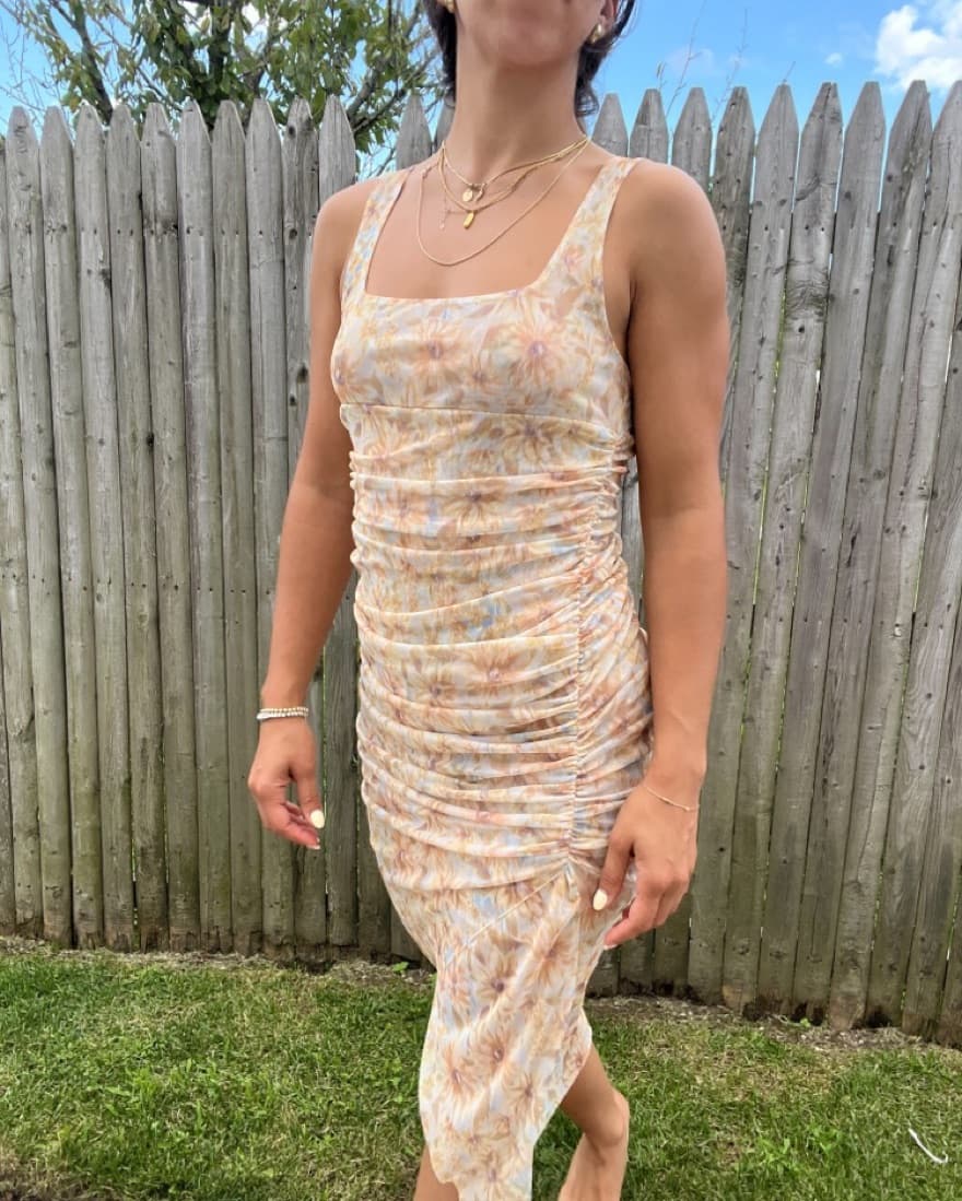 Zara Flower Thin Dress - Image 4