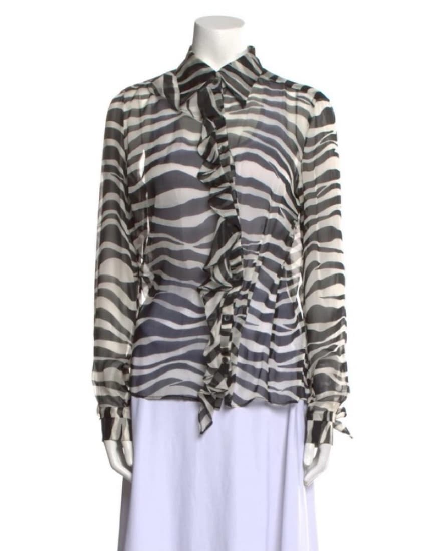 Vintage Dolce & Gabbana Zebra Sheer Top - Image 1