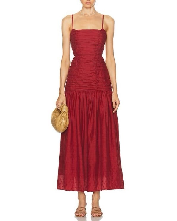 Posse Aurelia Square Neck Dress (Merlot) - Image 1