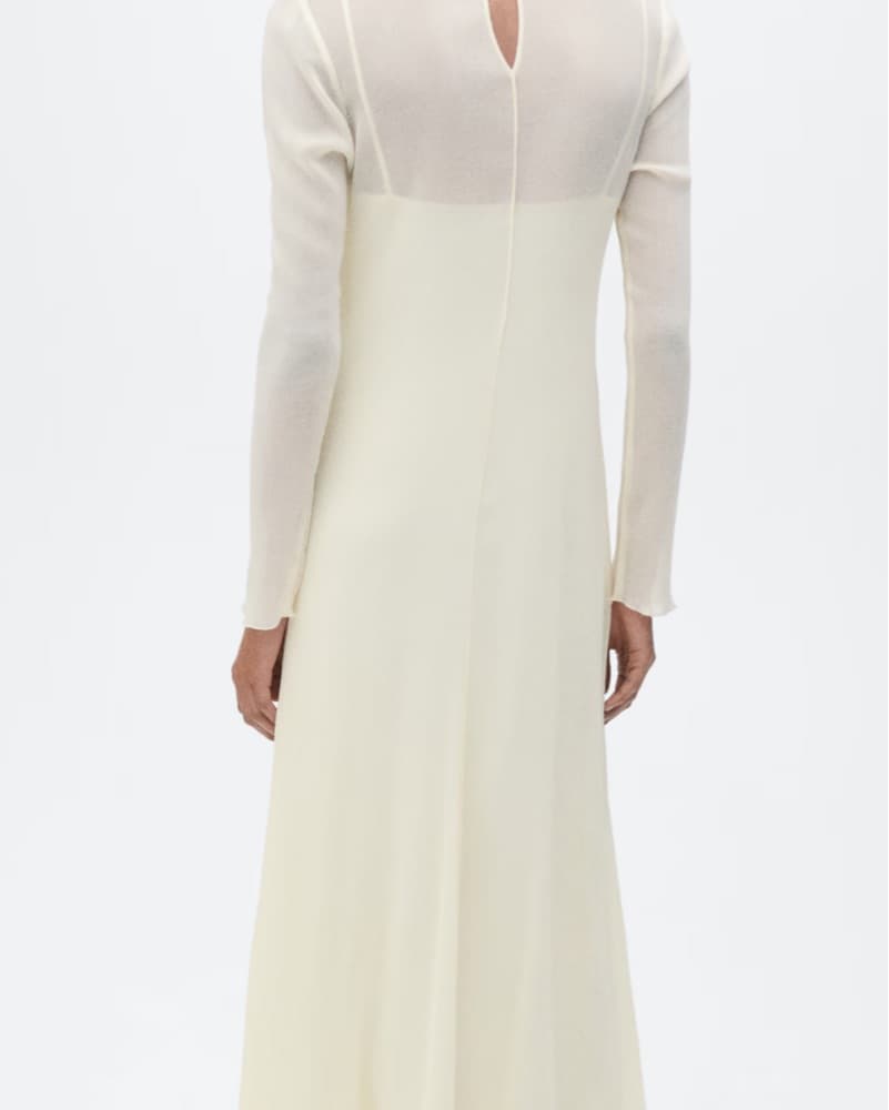 Elegant Neutral Midi Dress - Image 4