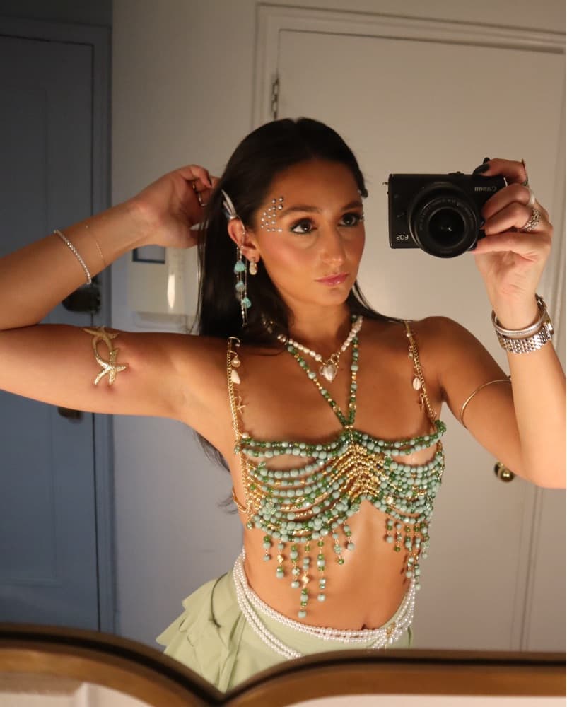 Green Beaded Top  - Image 1
