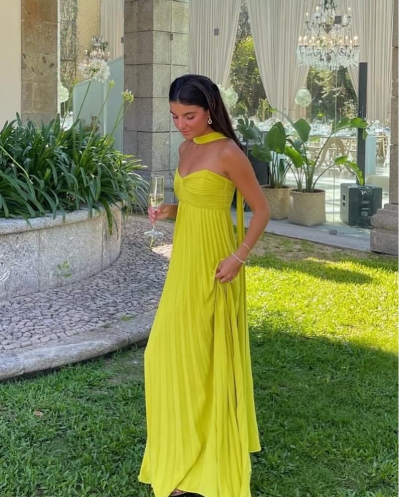 Delfi Daphine Dress In Chartreus XS - Image 2