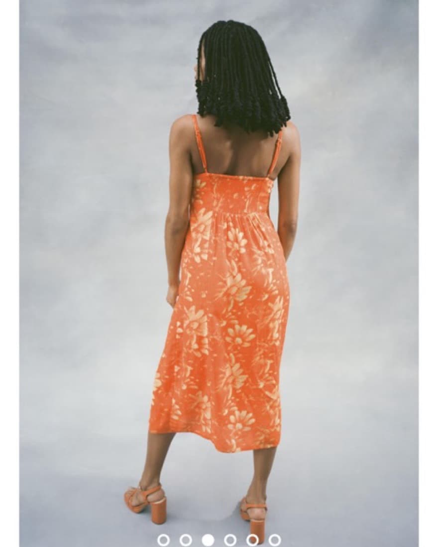 Urban Outfitters Orange Midi Floral Dres - Image 3