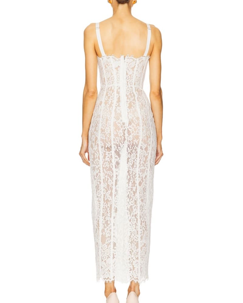White Lace Maxi Dress - Image 3