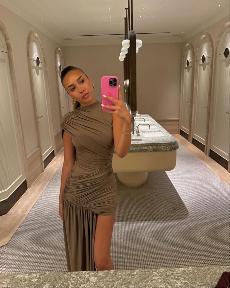 De La Vali Ravenna Dress In Taupe - Image 1