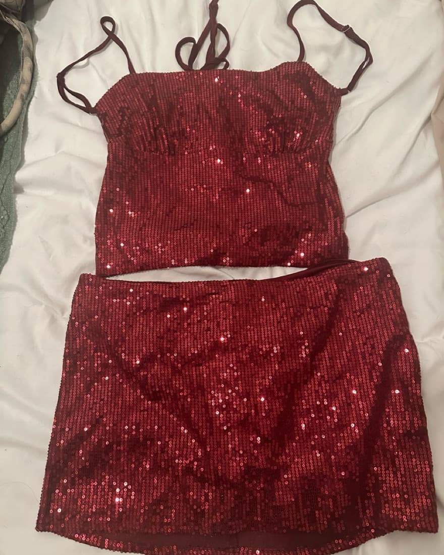 Edikted Red Sequin Top  - Image 4