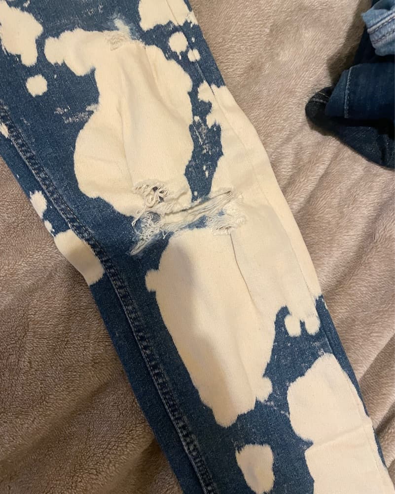 Tie-Dye Distressed Zara Denim Jeans - Image 2