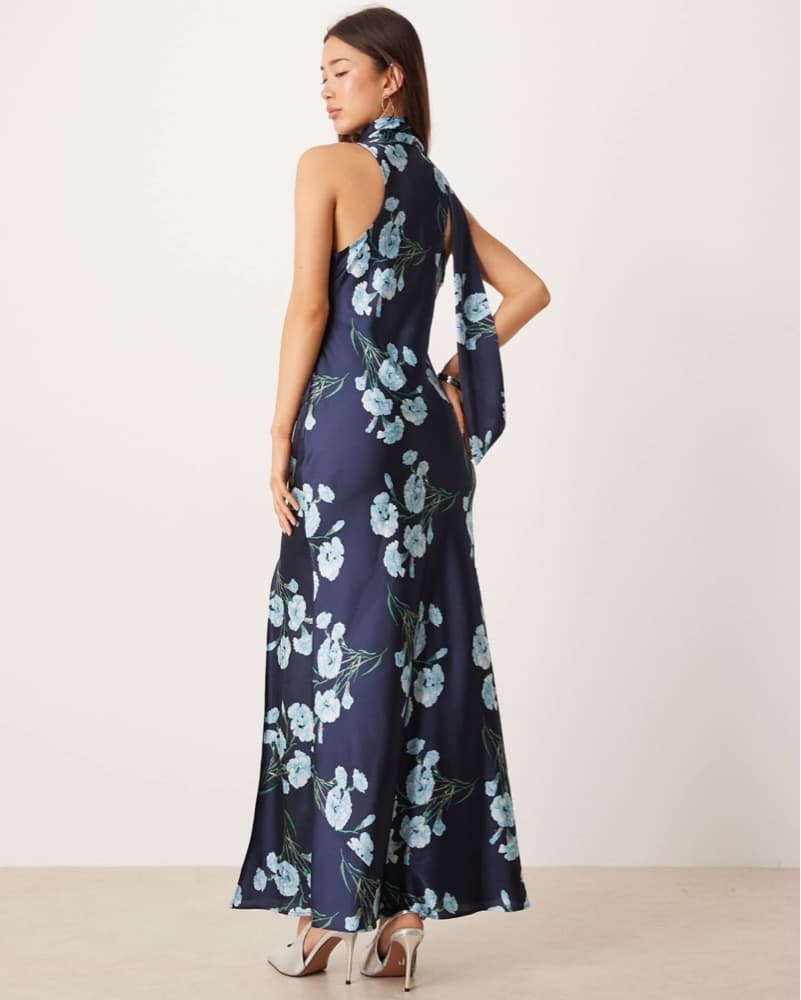 Navy Floral Maxi Dress - Image 3