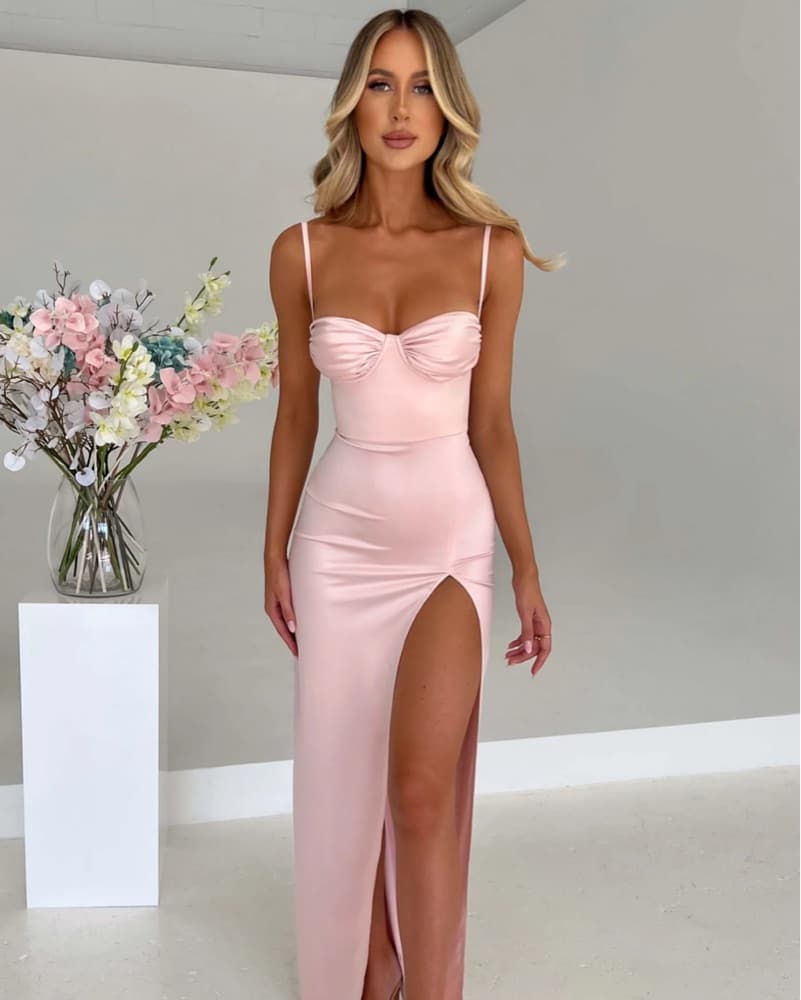 Stunning Satin Bodycon Dress - Image 1