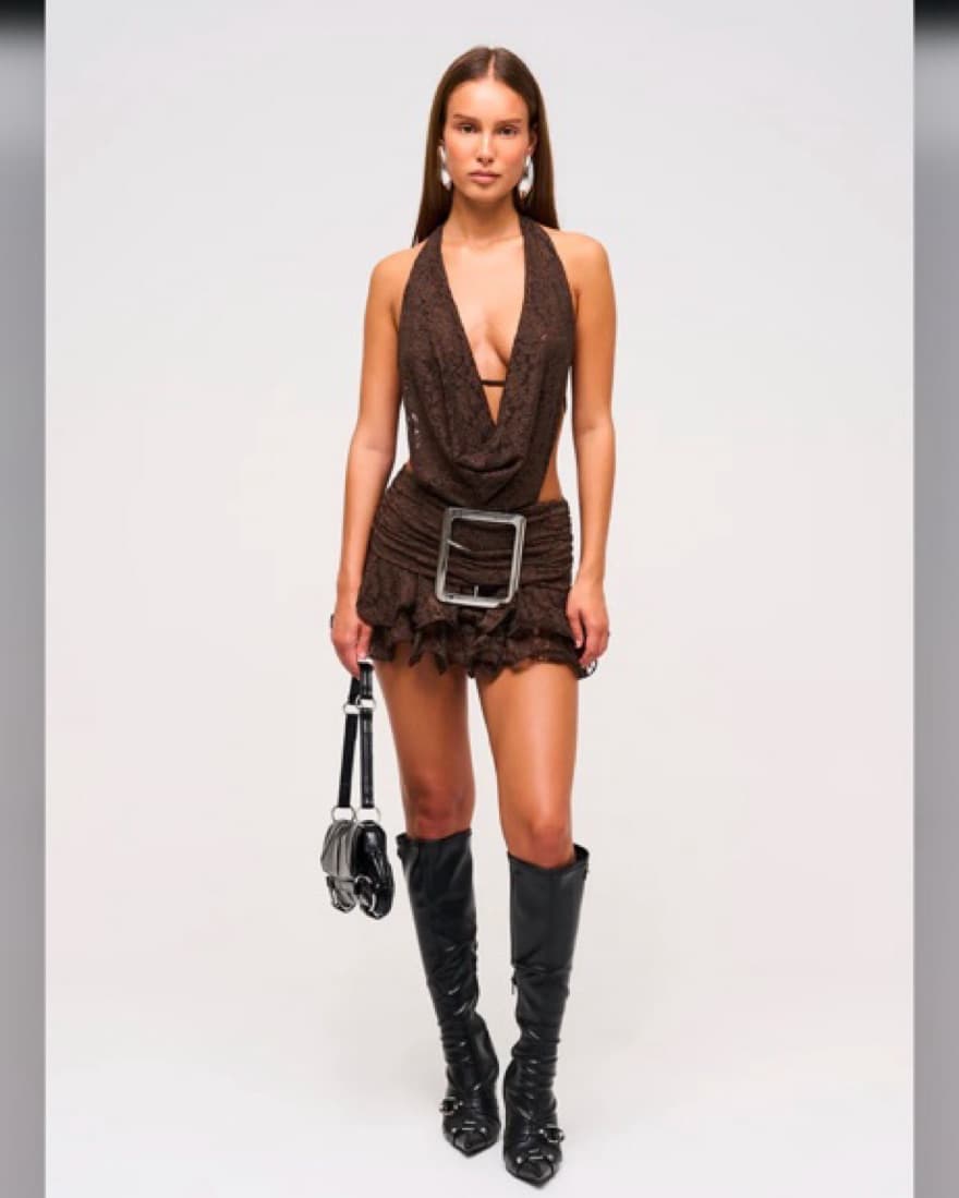 Murci Kandi Brown Mini Dress - Image 2