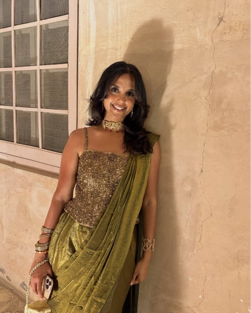 Bronze Pre- Draped Sari  - Image 2