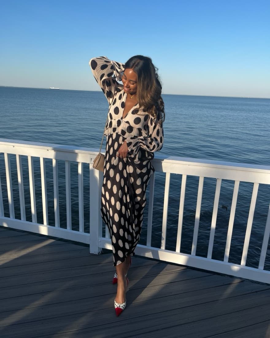 Black & White Long Maxi Dress - Image 3