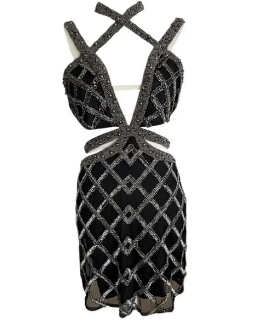 Sparkling Cutout Bodycon Dress - Image 3