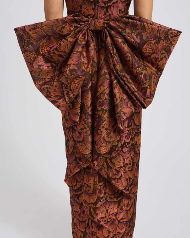 Amsale Jacquard Bow Dress - Image 4