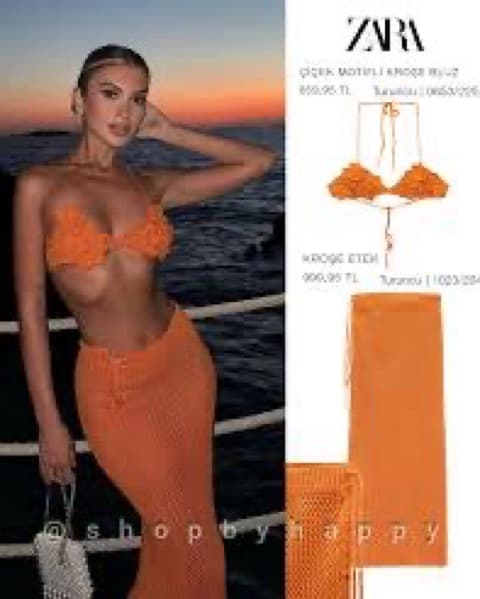 Captivating Orange Crochet Set - Image 2