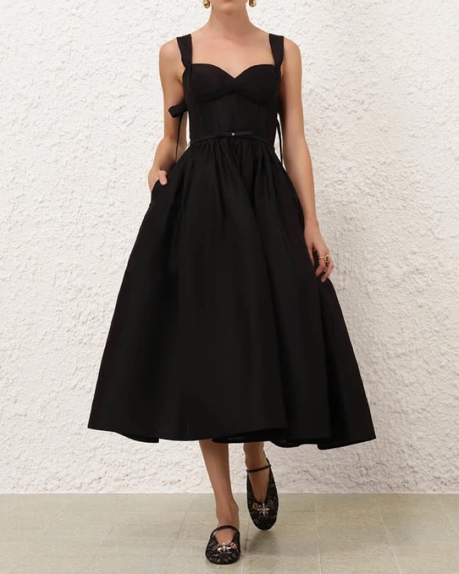 Zimmermann black Midi Belted Dress - Image 1