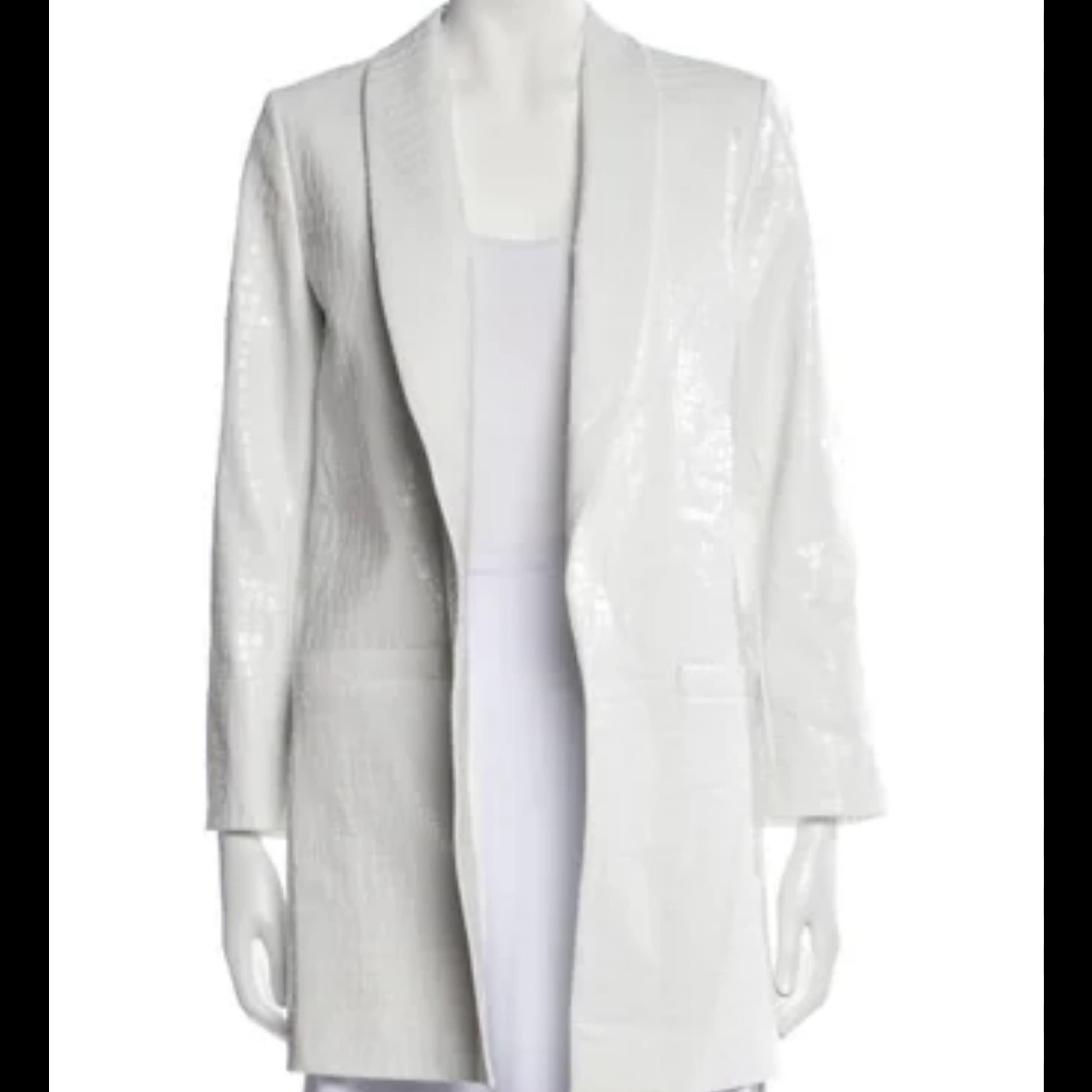Alice And Olivia White Snakeskin Blazer  - Image 2