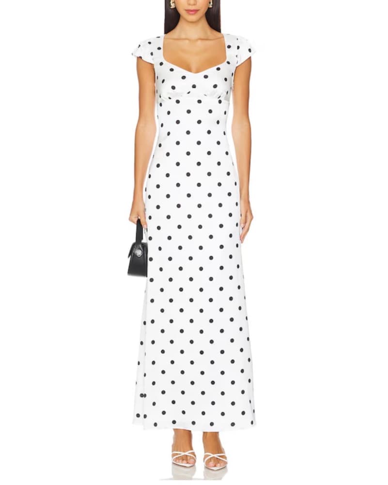 Revolve White Polka Dot Maxi Dress - Image 1