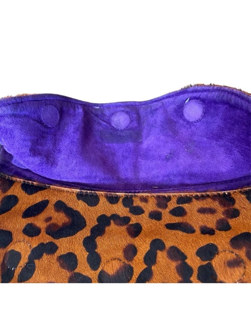 Eric Javits Leopard Print Fur Purse - Image 5
